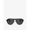 Burberry Womens Be4437u Pilot-frame Acetate Sunglasses Grey In Grey