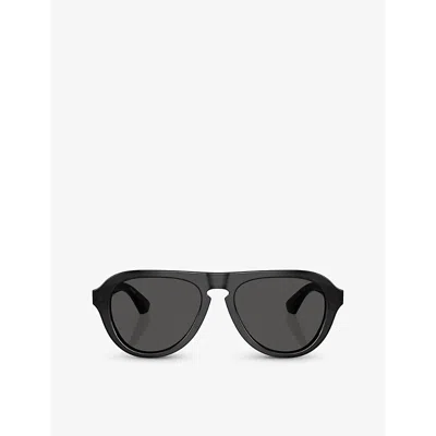 Burberry Womens Be4437u Pilot-frame Acetate Sunglasses Grey