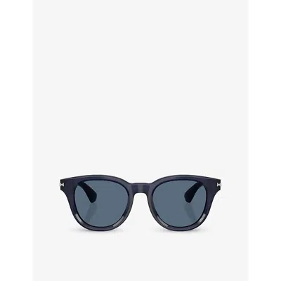 Burberry Womens Be4439 Round-frame Acetate Sunglasses Blue