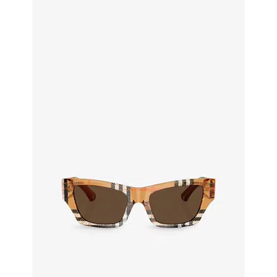 Burberry Be4441u Cat Eye Sunglasses In Dark Brown