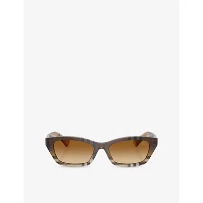 Burberry Womens  Be4488 Cat-eye Acetate Sunglasses In Brown