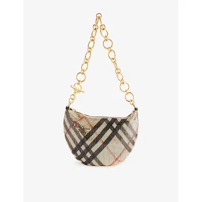 Burberry Womens Sand Chainmail Brass Shoulder Bag In Multi