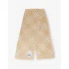 Burberry Womens Sand/ecru Check-print Wool And Silk Scarf
