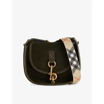 Burberry Womens Weald Clip Messenger Small Suede Cross Body Bag