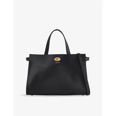 Burberry Womens Cotswolds Small Leather Tote Bag Black