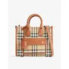 Burberry Mini Freya Tote In Check Coated Cotton Blend Bags In Multi