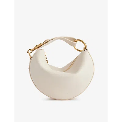 Burberry Knight Calf Leather Shoulder Bag In White