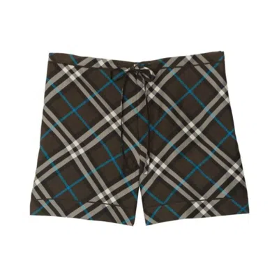 Burberry Womens Check Silk Pyjama Shorts In Multi