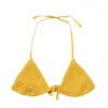 Burberry Womens Crinkled-nylon-bikini-top In Yellow