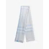 Burberry Womens Drizzle Ip Check Check Metallic Wool-silk Scarf In Drizzle Ip Check