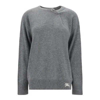 Burberry Cashmere Sweater With Kilt Pin In Animal Print