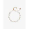 Burberry Womens  Ekd Sphere Yellow Gold-plated Brass And Pearl Bracelet In Gold/pearl