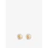 Burberry Womens  Ekd Sphere Yellow Gold-plated Brass And Pearl Stud Earrings In Gold/pearl