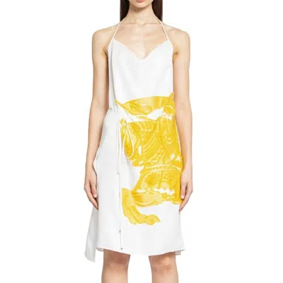 Burberry Womens Equestrian Knight Mini Dress In Yellow