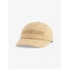 Burberry Womens Logo-embroidery Adjustable Cotton Cap Flax In Flax