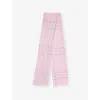 Burberry Womens Wide Check Wool Scarf Fondant