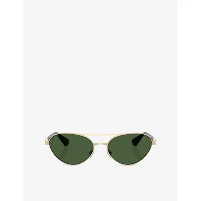 Burberry Womens Gold Be3165 Cat-eye Metal Sunglasses