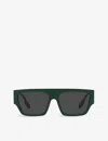 Burberry Womens Green Be4397u Micah Tinted-lens Square-frame Acetate Sunglasses In Green
