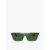 Burberry Womens  Be4451u Rectangular-frame Acetate Sunglasses In Green