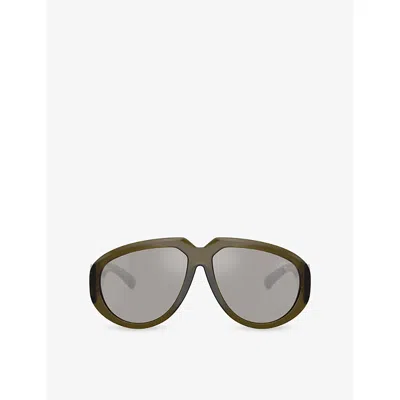Burberry Womens Green Be4479u Pilot-frame Acetate Sunglasses
