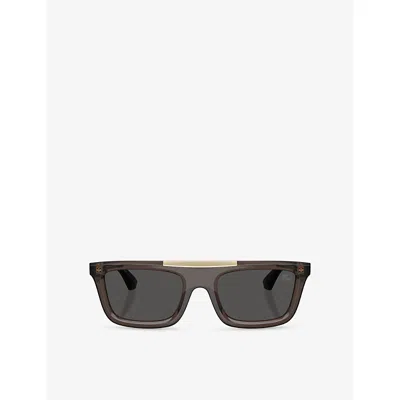 Burberry Womens Grey Be4451u Rectangular-frame Injected Sunglasses In Gray