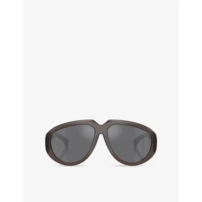 Burberry Womens Grey Be4479u Pilot-frame Acetate Sunglasses In Gray