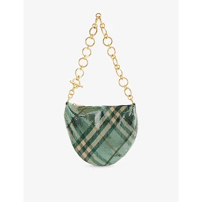 Burberry Womens Eve Chainmail Shoulder Bag Gulf Check