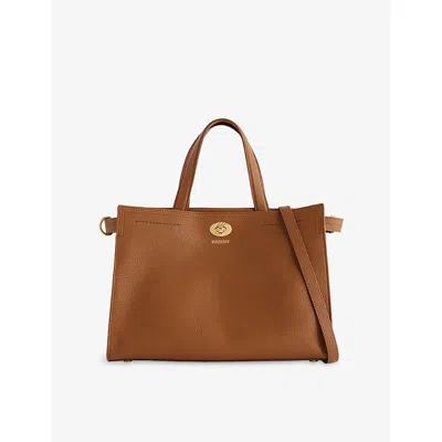 Burberry Womens Hazel Cotswolds Small Leather Tote Bag In Brown