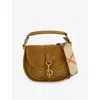 Burberry Small Clip Messenger Bag Suede Finish In Hebden
