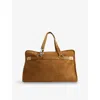 Burberry Womens Hebden B Clip Suede Holdall Bag In Hebden