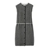 Burberry Houndstooth-pattern Sleeveless Minidress In Multi