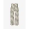 Burberry Womens Straight-leg Check Cotton Trousers Husk Ip Check In Husk Ip Check