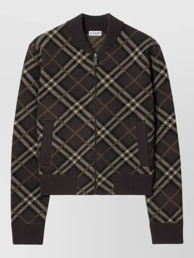 Burberry Womens Knitwear Top All Over Pattern In Brown