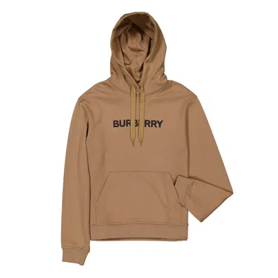 Burberry Womens Logo Detailed Drawstring Hoodie In Brown