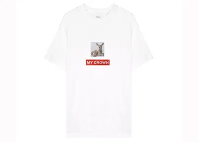 Pre-owned Burberry Womens Montage Print T-shirt In White