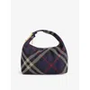 Burberry Womens Peg Medium Knitted Top-handle Bag Marine In Marine