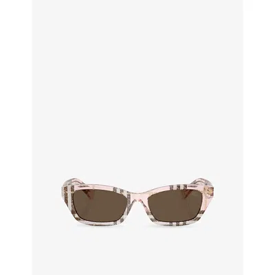 Burberry Womens Pink Be4488 Cat-eye Acetate Sunglasses In Neutral