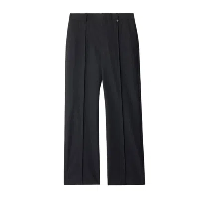 Burberry Womens Pleated Straight Leg Pants In Black