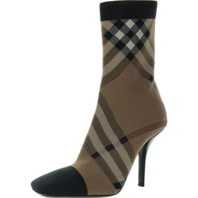 Burberry Womens Pull On Square Toe Booties In Multi