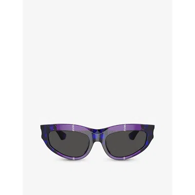 Burberry Womens Purple Be4425u Cat-eye Acetate Sunglasses