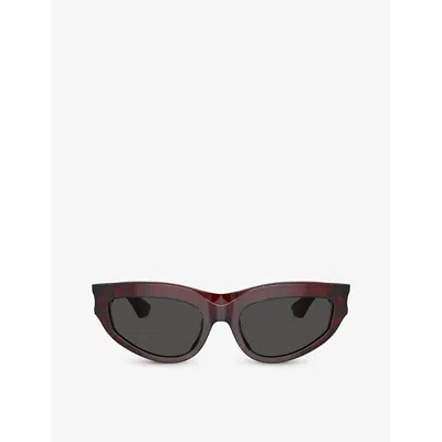 Burberry Womens Red Be4425u Cat-eye Acetate Sunglasses