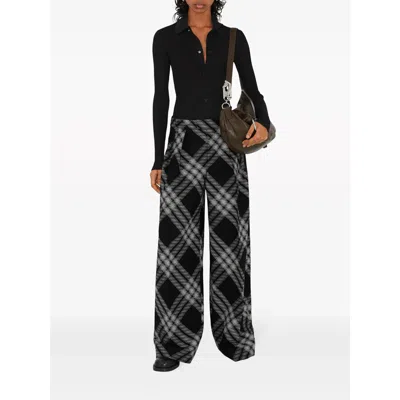 Burberry Womens Rib Knit Shirt In Black