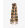 Burberry Womens Sand Check Cashmere Scarf In Sand