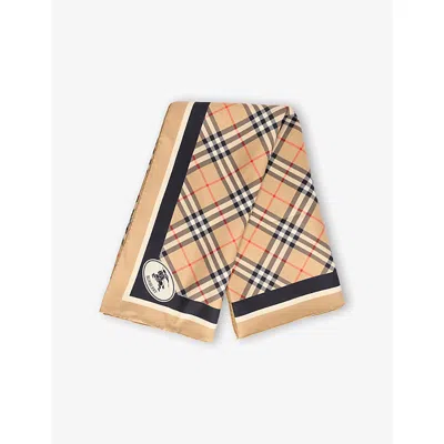 Burberry Womens  Check-pattern Silk Scarf