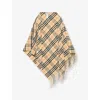 Burberry Womens  Check Wool-cashmere Cape