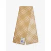 Burberry Womens Sand Check Wool Scarf In Brown