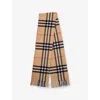 Burberry Womens  Giant Check-print Cashmere Scarf In Sand