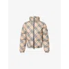 Burberry Womens Sand Ip Check Check-print Hooded Shell-down Jacket In Neutral