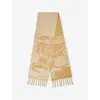 Burberry Womens  Reversible Wool Scarf In Gold