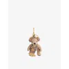 Burberry Checked Wool And Cashmere-blend And Gold-tone Bag Charm In Sand